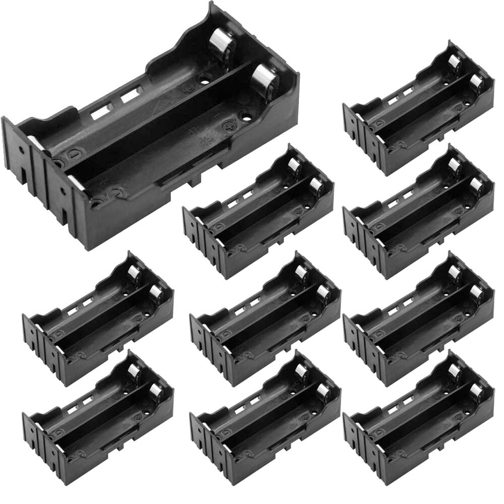 10Pcs 2 Slot Battery Holder DIY Hard Pins Storage for 18650 Power Bank Case USA