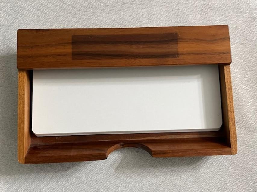 VINTAGE 1970'S IBM WOOD PUNCH CARD TRAY HOLDS 100 CARDS