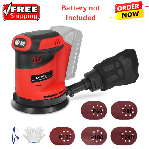 Cordless Random Orbital Sander for Milwaukee 18V Battery，5" Electric Palm Sander