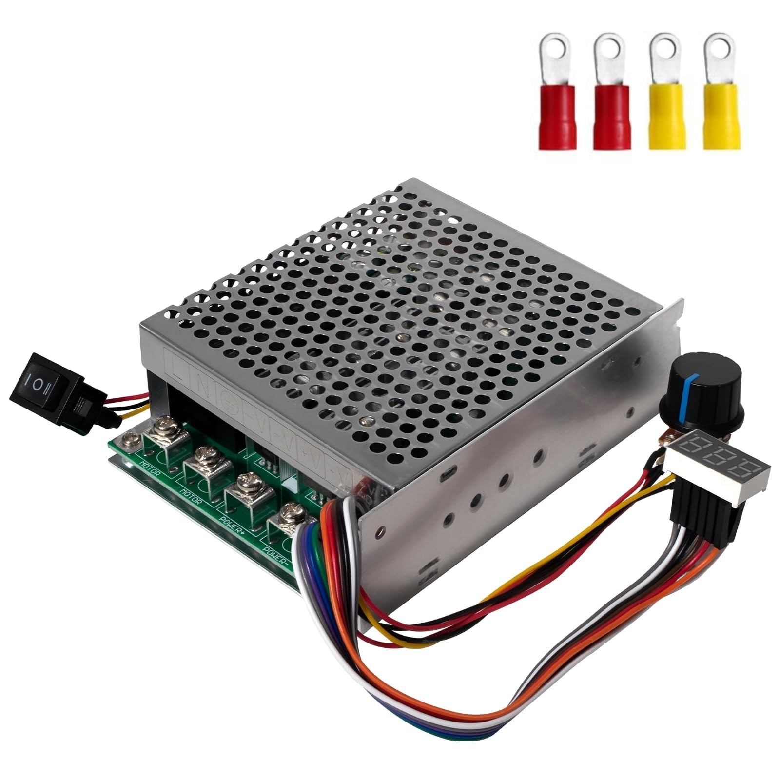 60A Adjustable PWM DC Motor Speed Controller - Digital Display, 10V-55V, Brushed