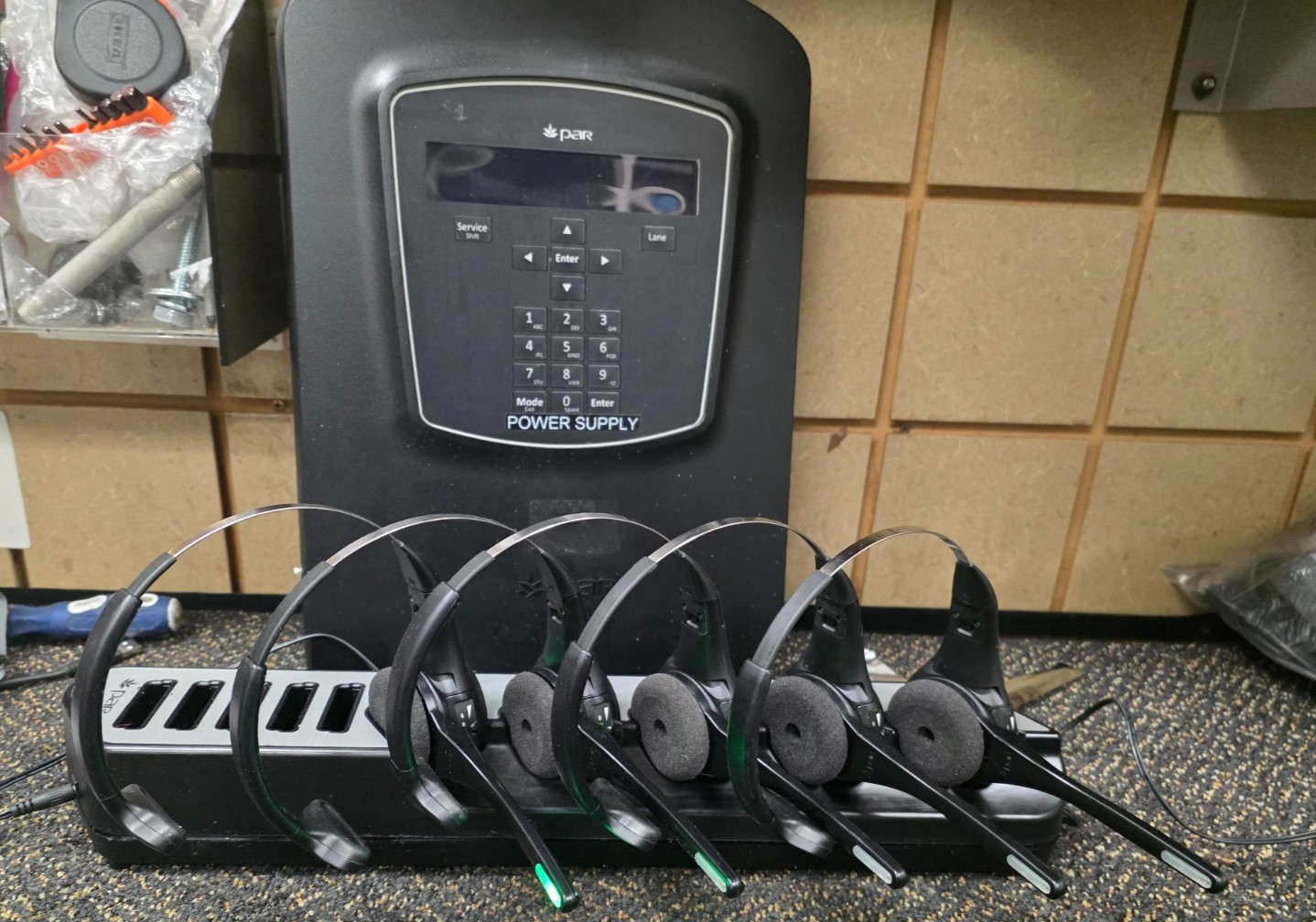 PAR G5 Drive Thru Intercom System 6 Headset, Charger,  G5f1 Gfb1 Lot