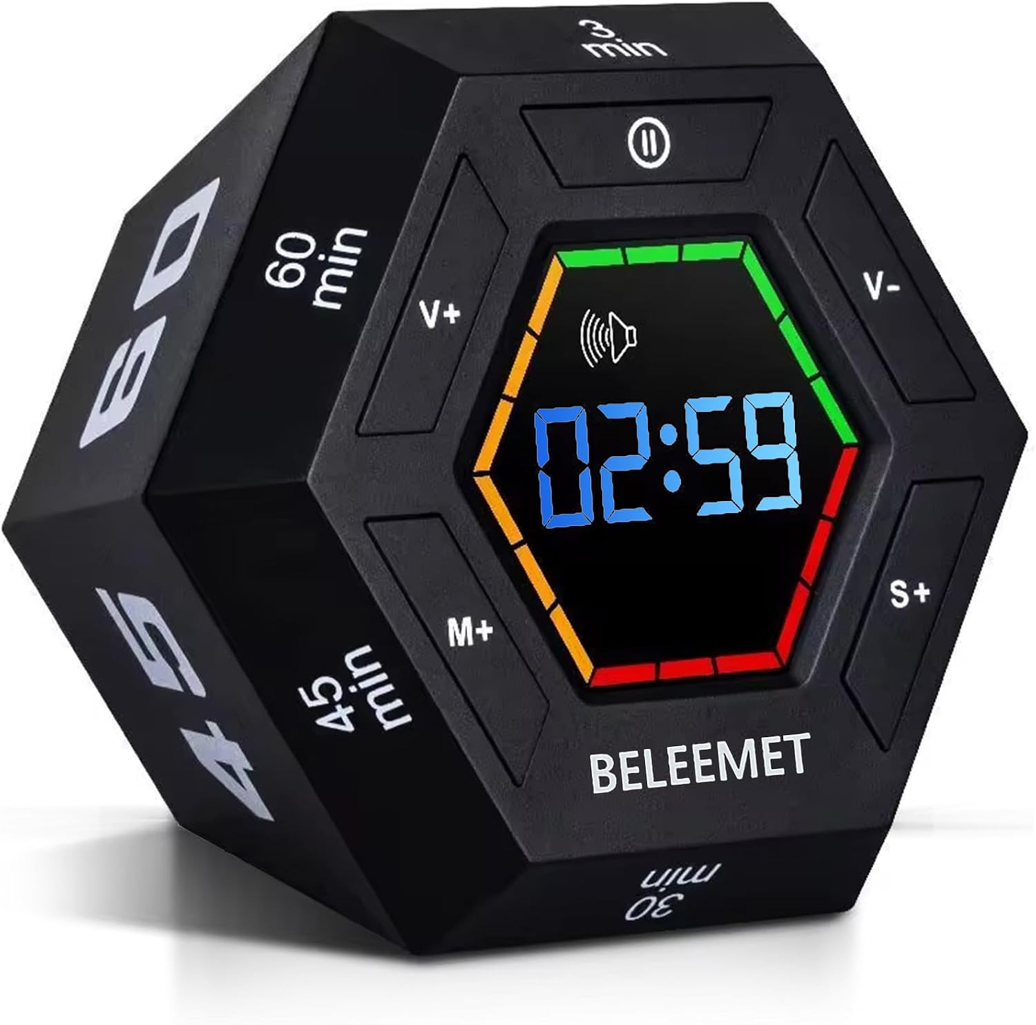 Pomodoro Timer,Hexagon Cube Magnetic Flip,ADHD Tools for Adults/Kids Task Timer
