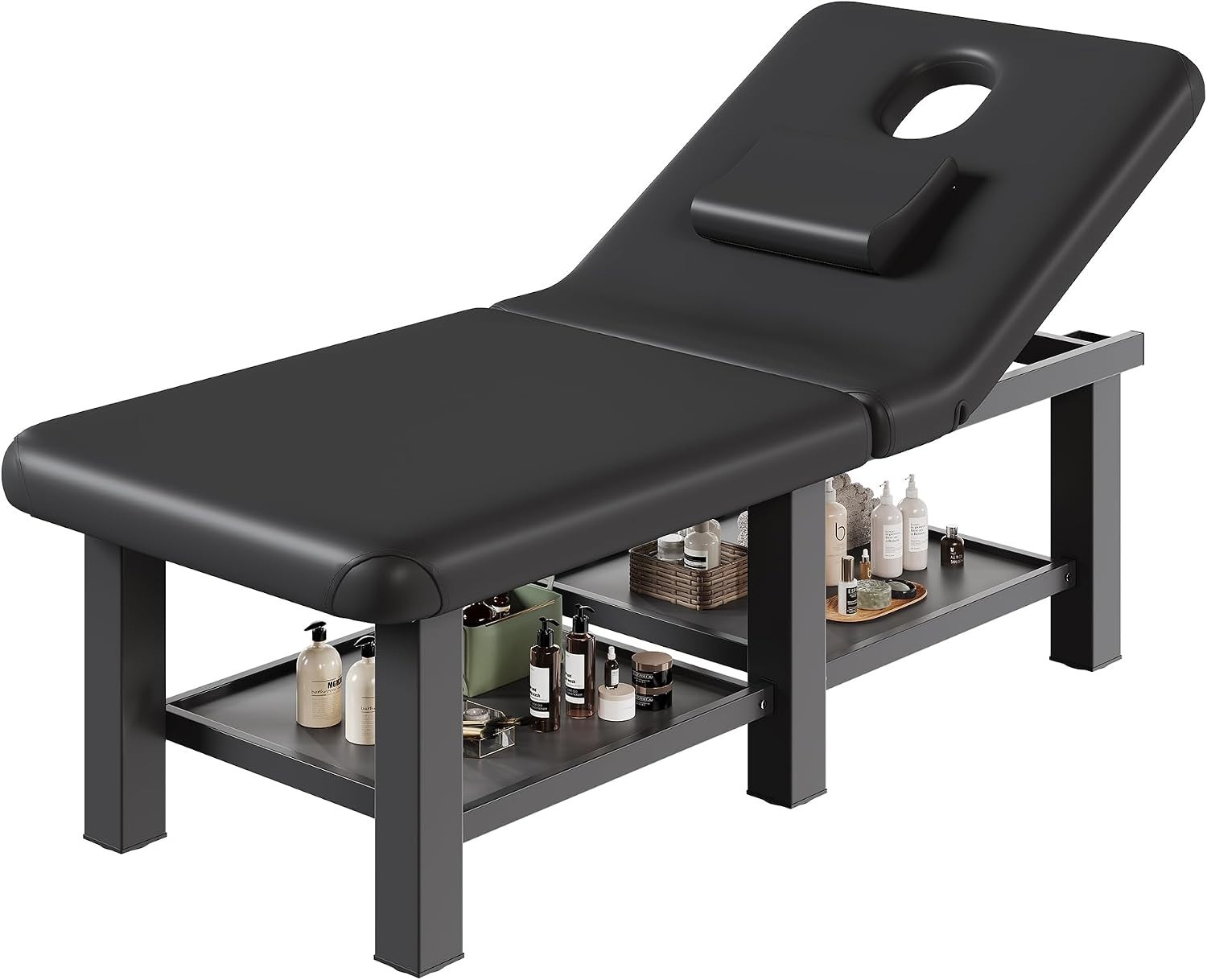 Stationary Massage Table Folding Bed with Backrest for Treatment Table Physic...