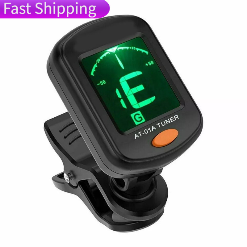 LCD Clip On Chromatic Tuner Acoustic Electric Guitar Bass Ukulele Banjo Violin