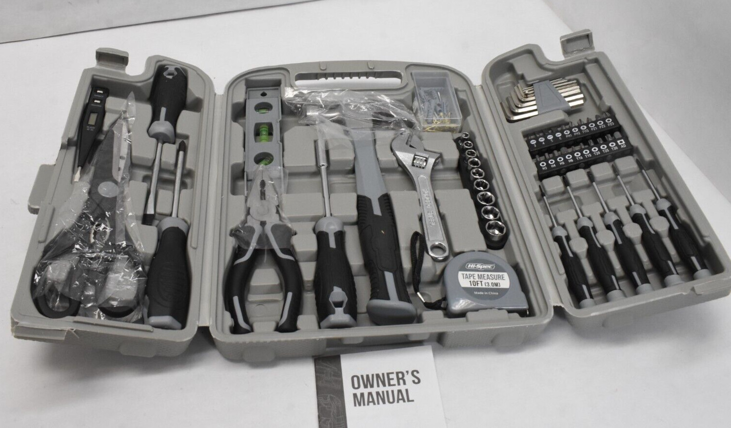 Home & Garage Hand Tools Kit Set w/ Hammer Socket Screwdriver 54 Piece Kit