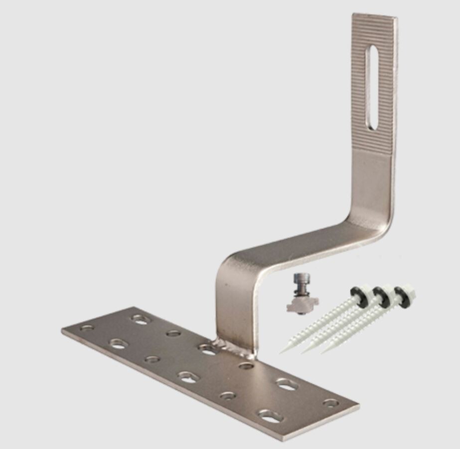 Eight Tile Hooks - Tile Roof Solar Mount Brackets - for Four Solar Panels