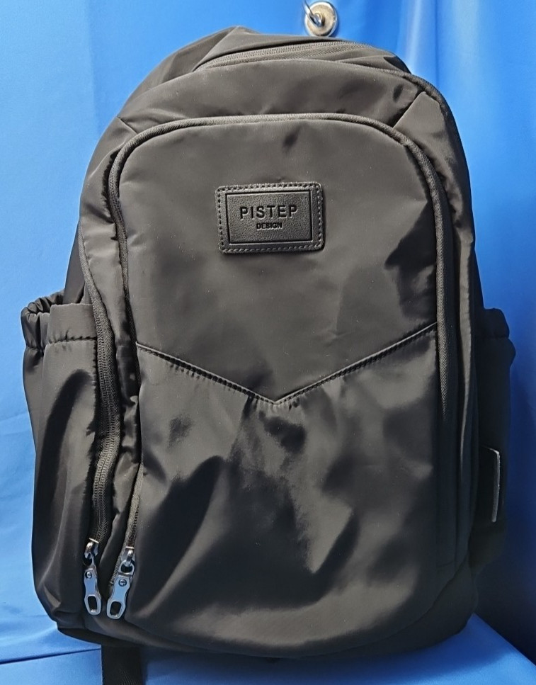 Pistep Design Black Computer Backpack Many Pockets Adjustable