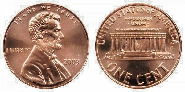 2003 P & D UNCIRCULATED PLUS 2003-S PROOF LINCOLN CENTS (3 COINS)