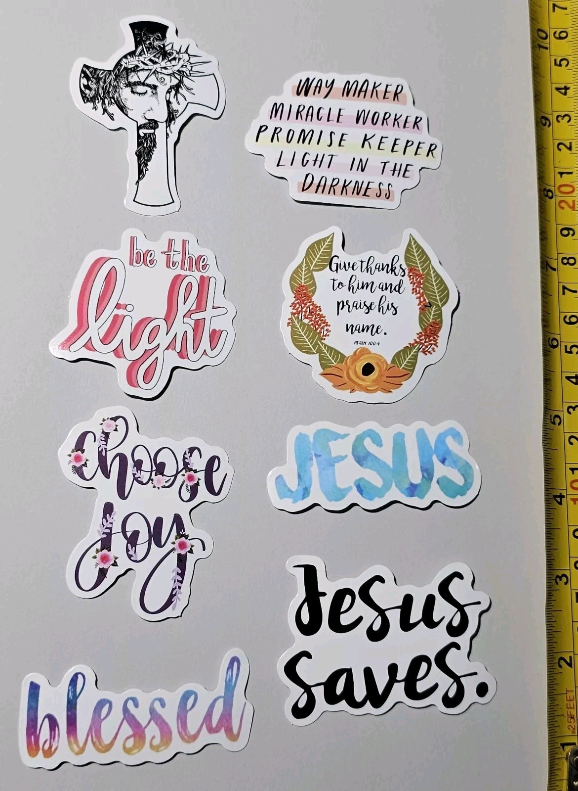 JESUS CHRIST GOD BLESS YOU LOVE S44 HOLY CROSS FAITH STICKER LOT STICKERS LORD