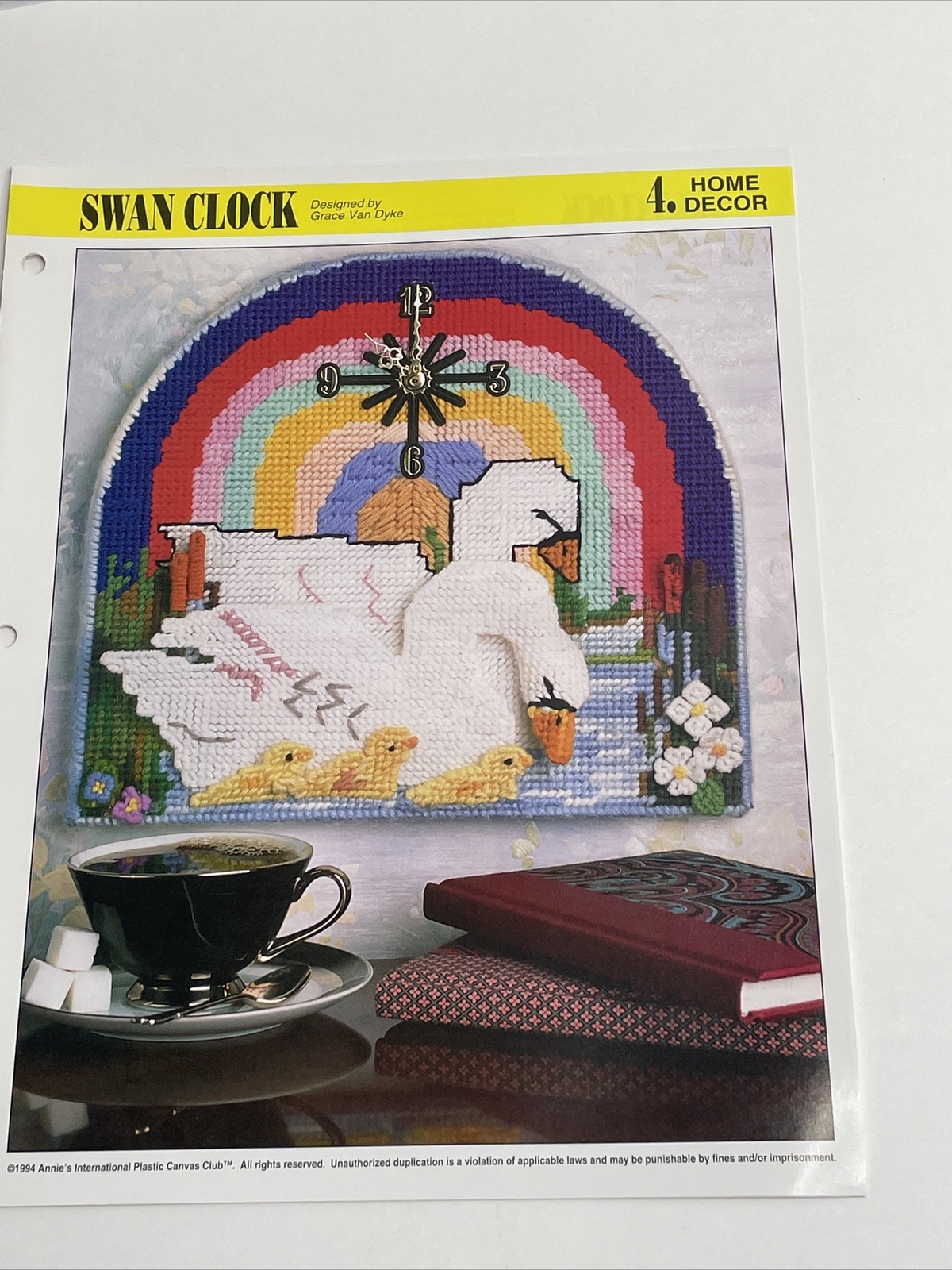 Annie's Attic Swan Clock Plastic Canvas Pattern