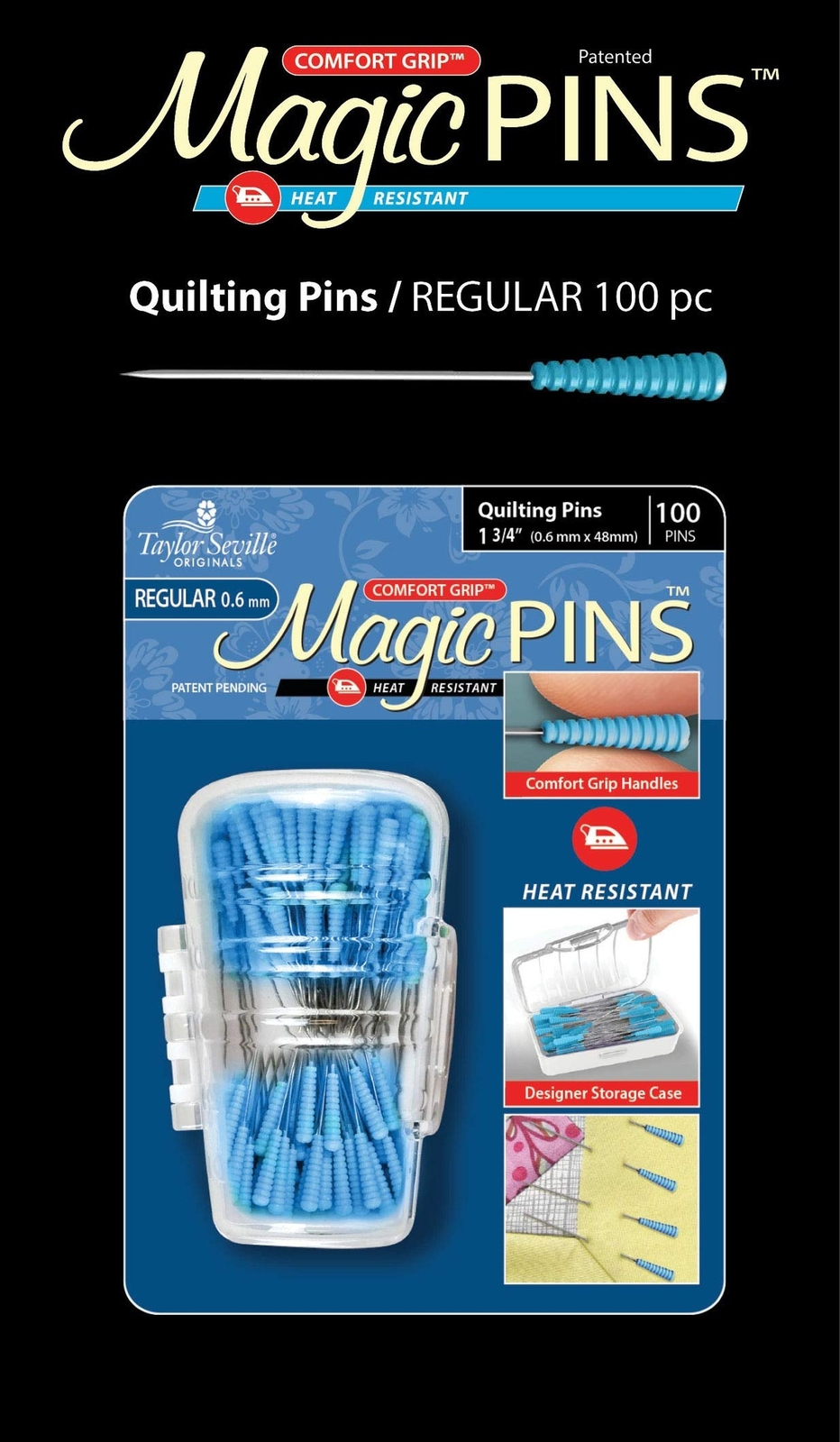 ghi Taylor Seville Magic Pins, Multicolor 100 Count