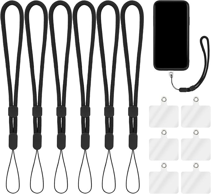 cobee Hand Wrist Strap Lanyard with Tether Patch, 6 Pcs Adjustable Nylon Wrist S