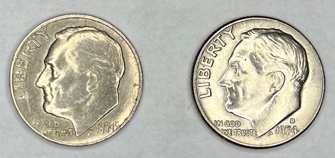 1974 P & D Roosevelt Dimes