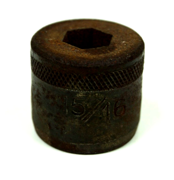 15/16" 12 Point Shallow Socket 1/2" Hex Drive Vintage Unmarked