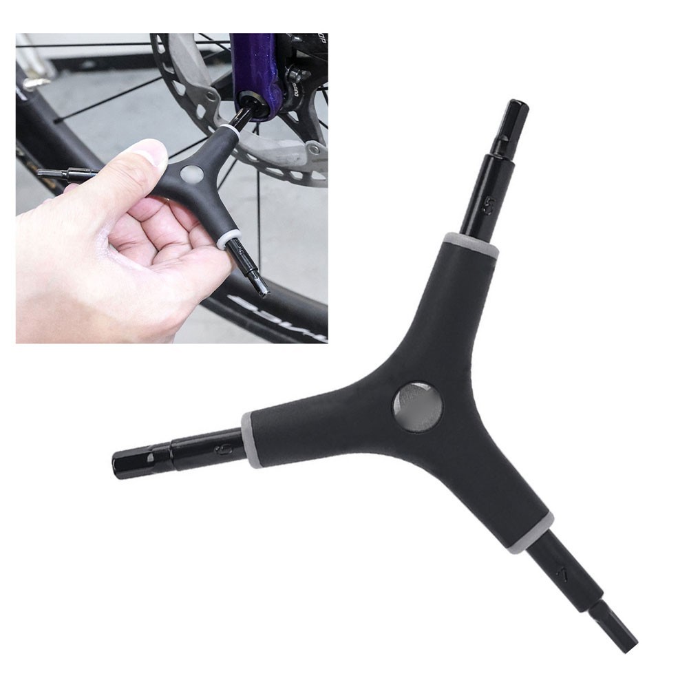 Multi Function 3 Way Y Shaped Wrench Lightweight Alloy Steel Cycling Tool