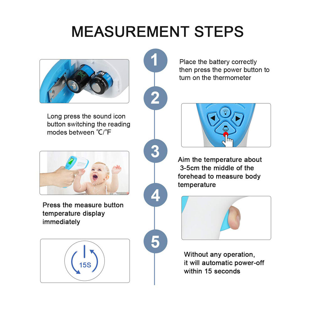 Infrared Forehead Thermometer, Non-Contact Forehead Thermometer for Adult, Kids