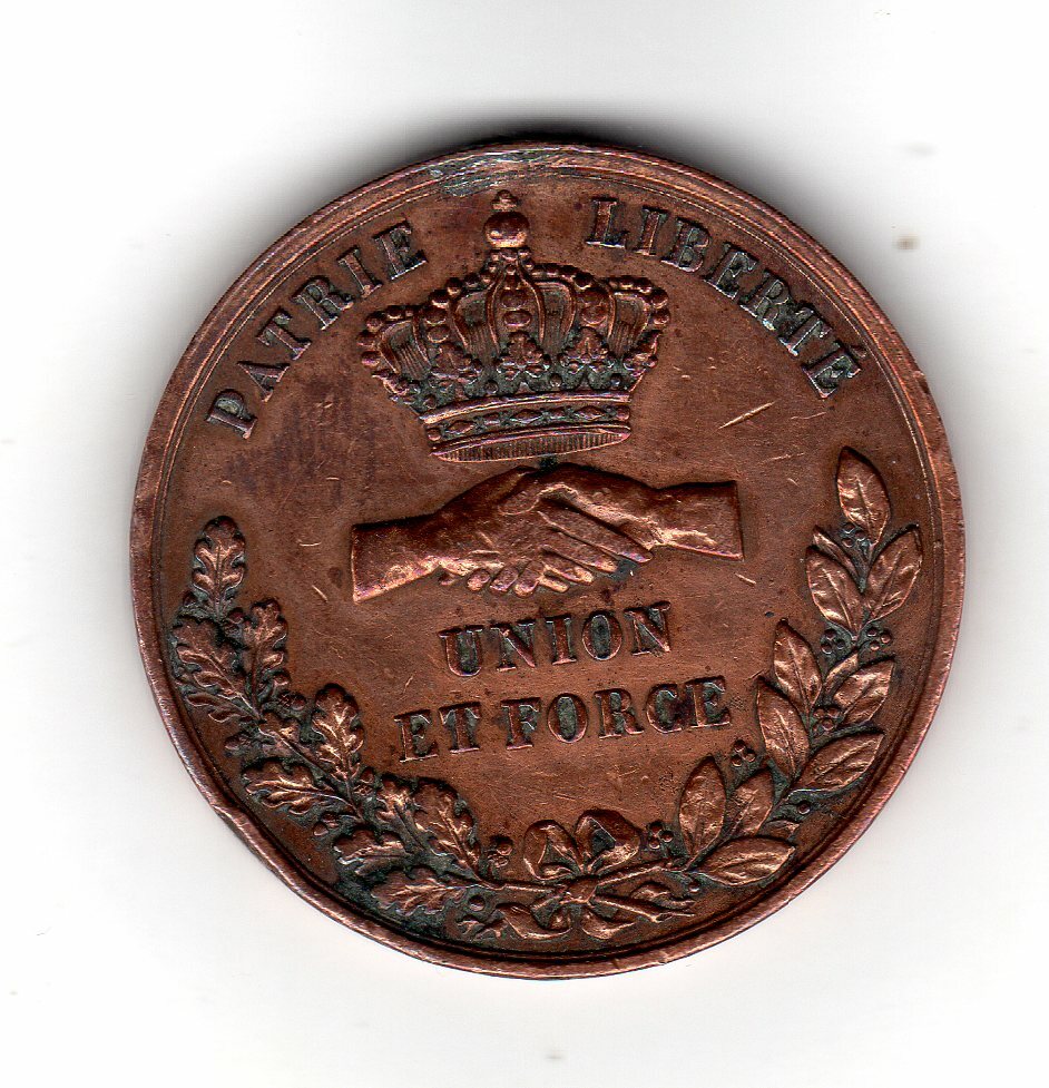 UNION ET FORCE NANTES NATIONAL HOLIDAYS 1851 ANNIVERSARY MEDAL JULY 30, 1850