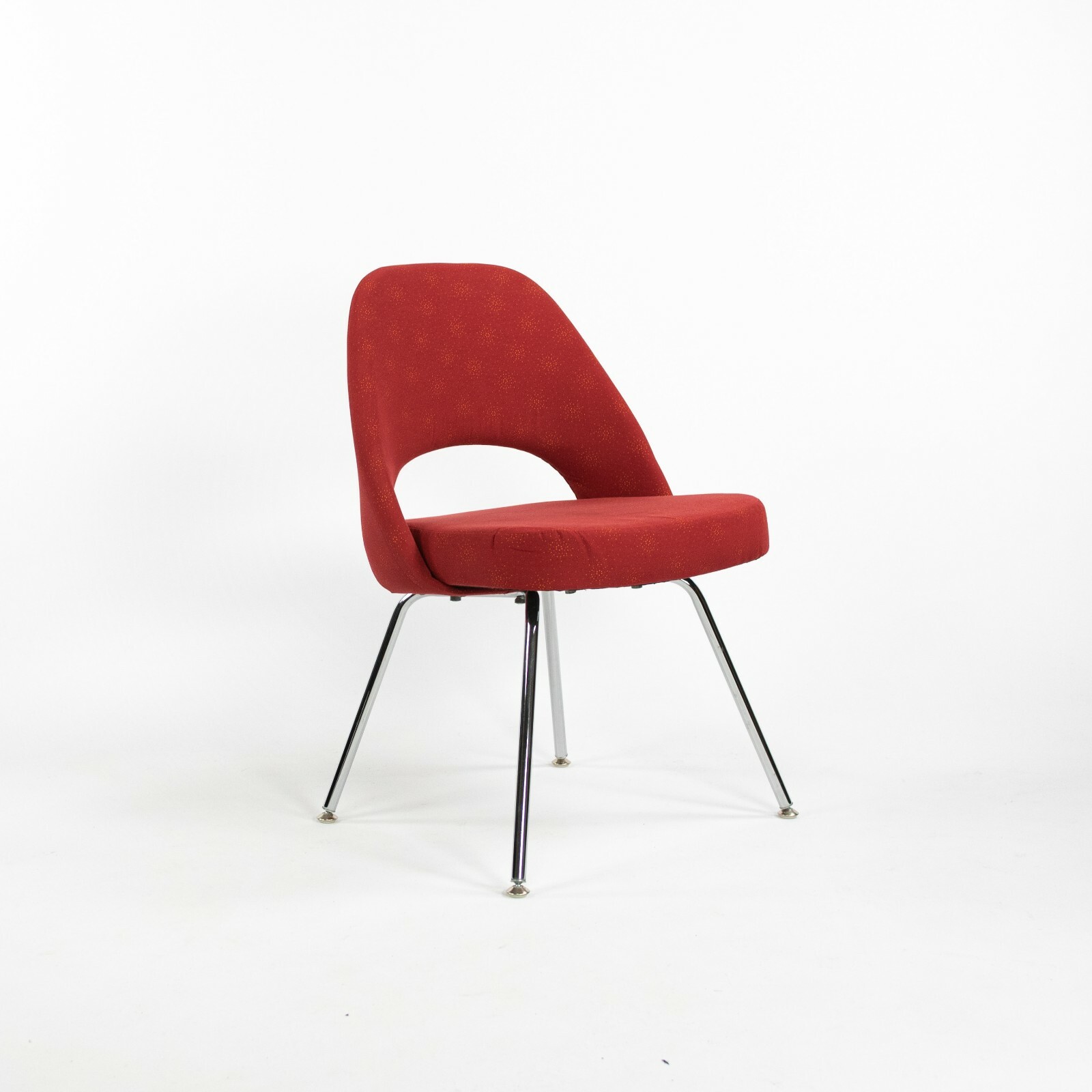 2018 Eero Saarinen for Knoll Armless Executive Chairs in Star Struck Red Fabric