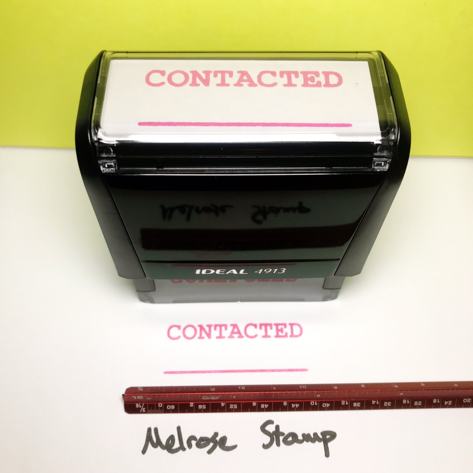 Contacted With Line Rubber Stamp Pink Ink Ideal 4913