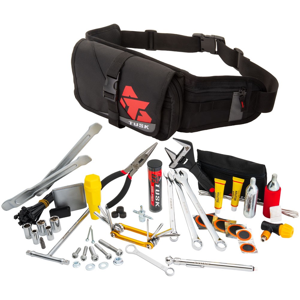 Tusk 217-087-0031 Motorcycle Trail Saver Tool Kit w/ Fanny Pack 22mm/27mm