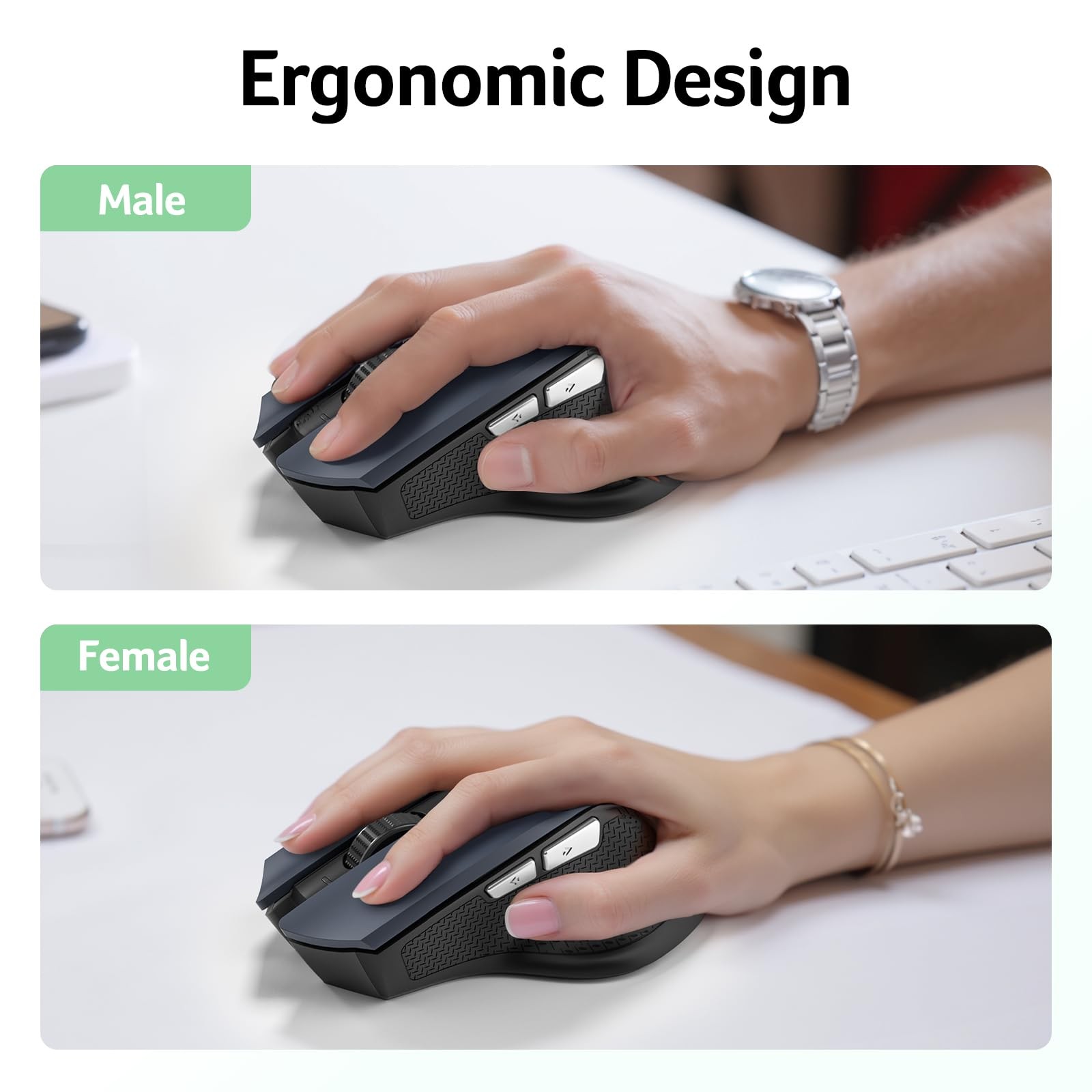 Wireless Mouse for Laptop, 2.4GHz Computer Mouse 3 Adjustable DPI Office Cord...