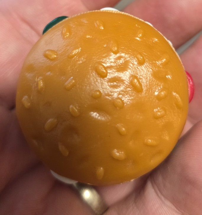 1980s Hamburger Pencil Sharpener Big Mac-Like Design 1.75” diameter