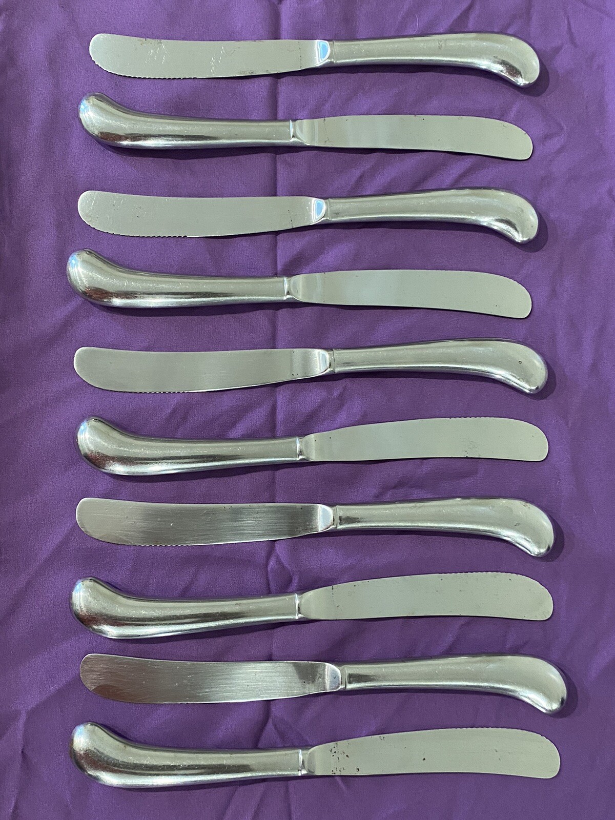 Roger’s Company Stainless Steel Blunt Hollow Pistol Grip Knife Knives Set Of 10