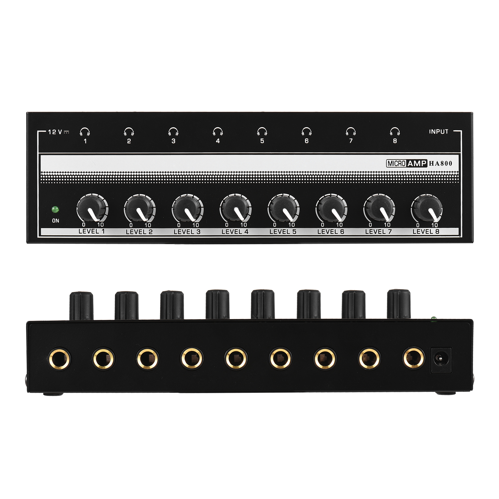 Ultra-compact 8 Channels Headphone Amplifier Audio Stereo Microphone Amp F9I8