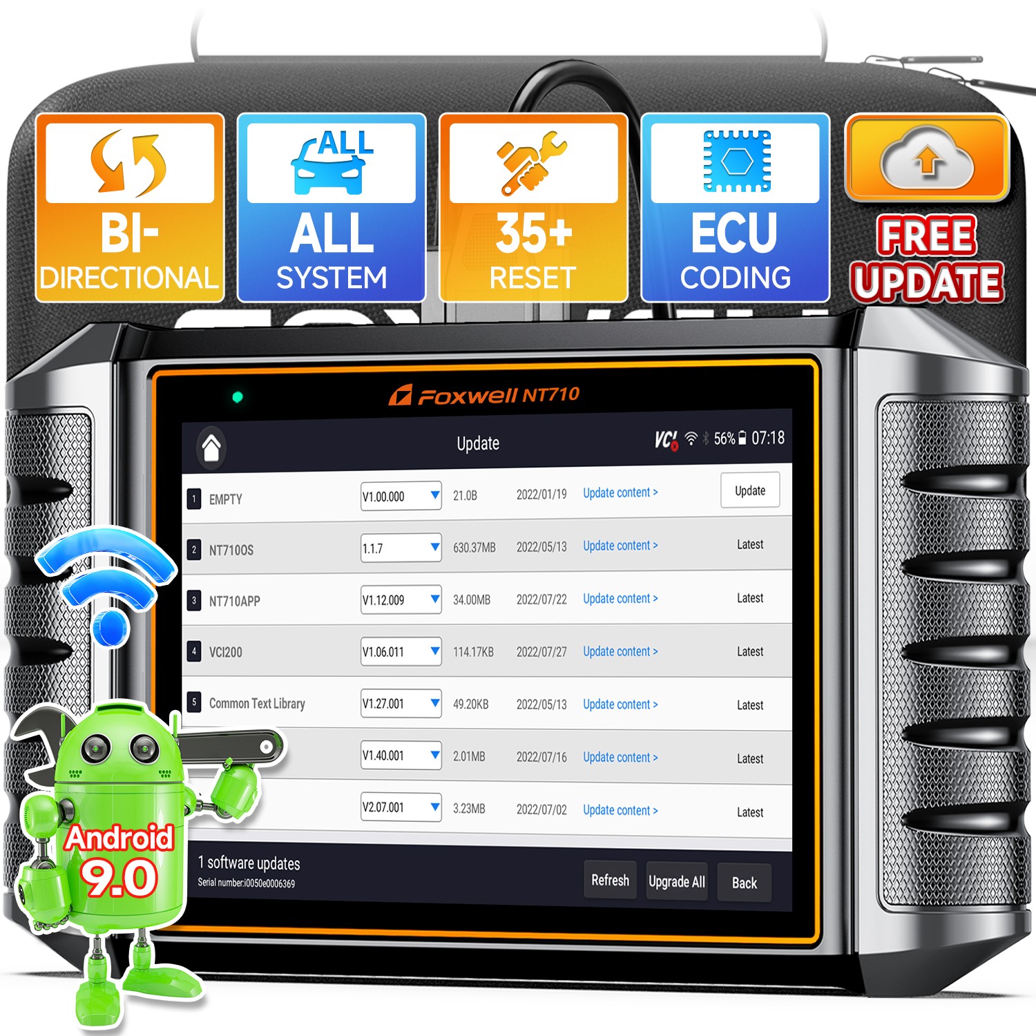 FOXWELL NT710 OBD2 Scanner All System Bidirectional Diagnostic Tool ECU Coding