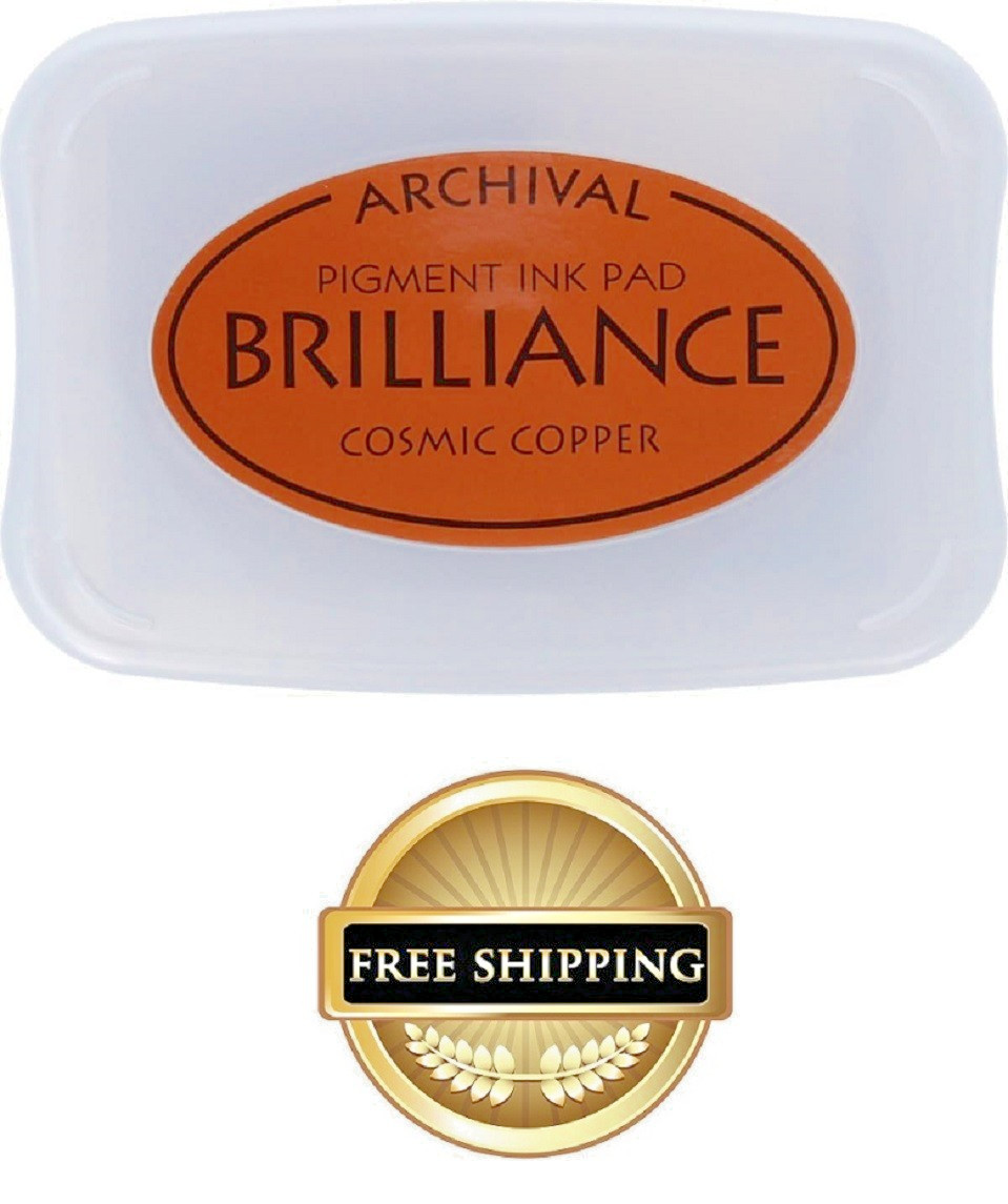 TSUKINEKO Brilliance Pigment Inkpad, Pearlescent Cosmic Copper, BRI-94 - USA