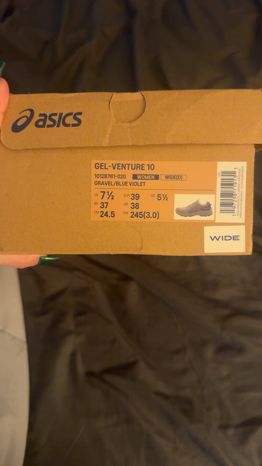 Size 7.5 - Asics Gel Venture 10 Wide Gravel Blue Violet W