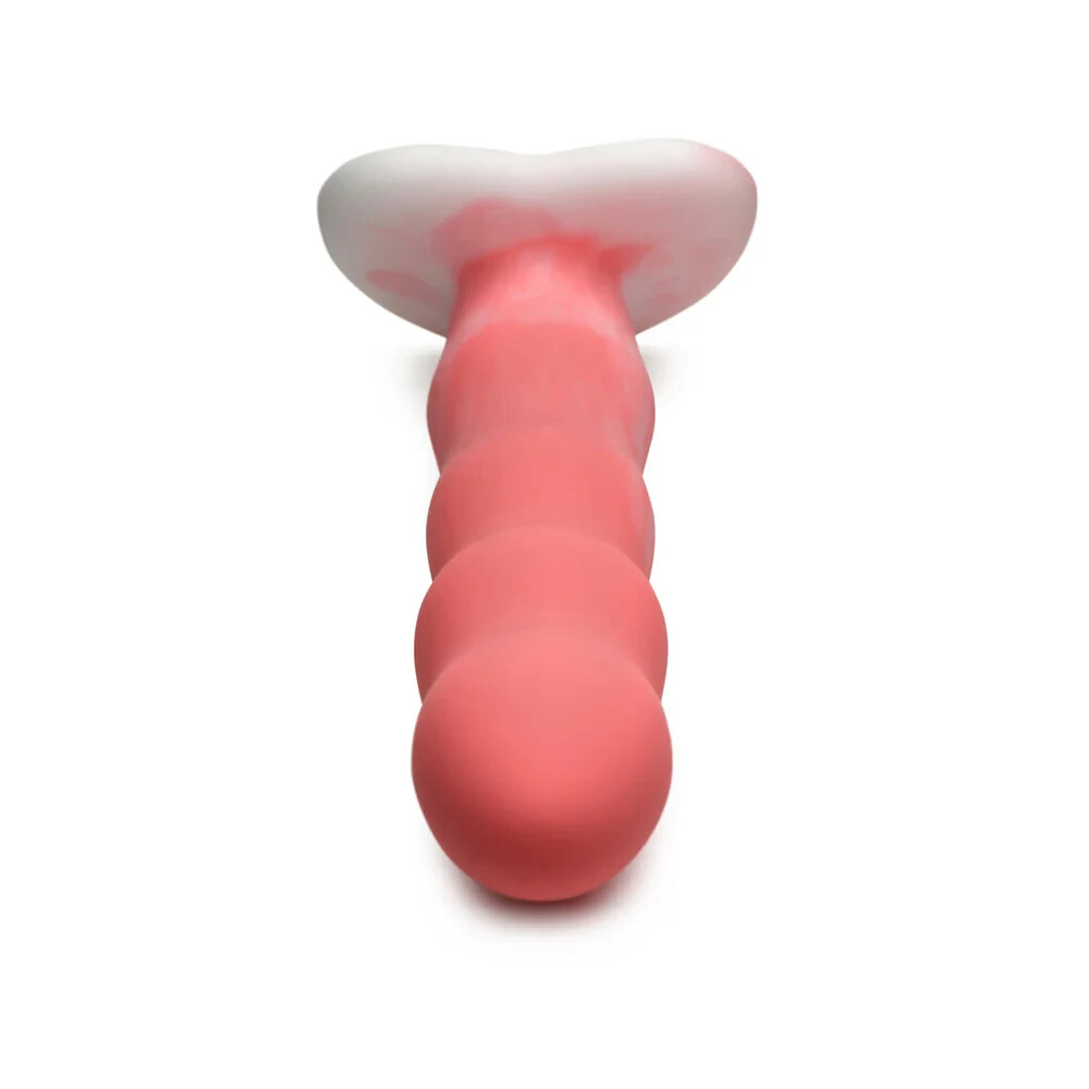 Silicone Dildo Strap-on Compatible Suction Cup Base Beaded Thick Shaft Cock