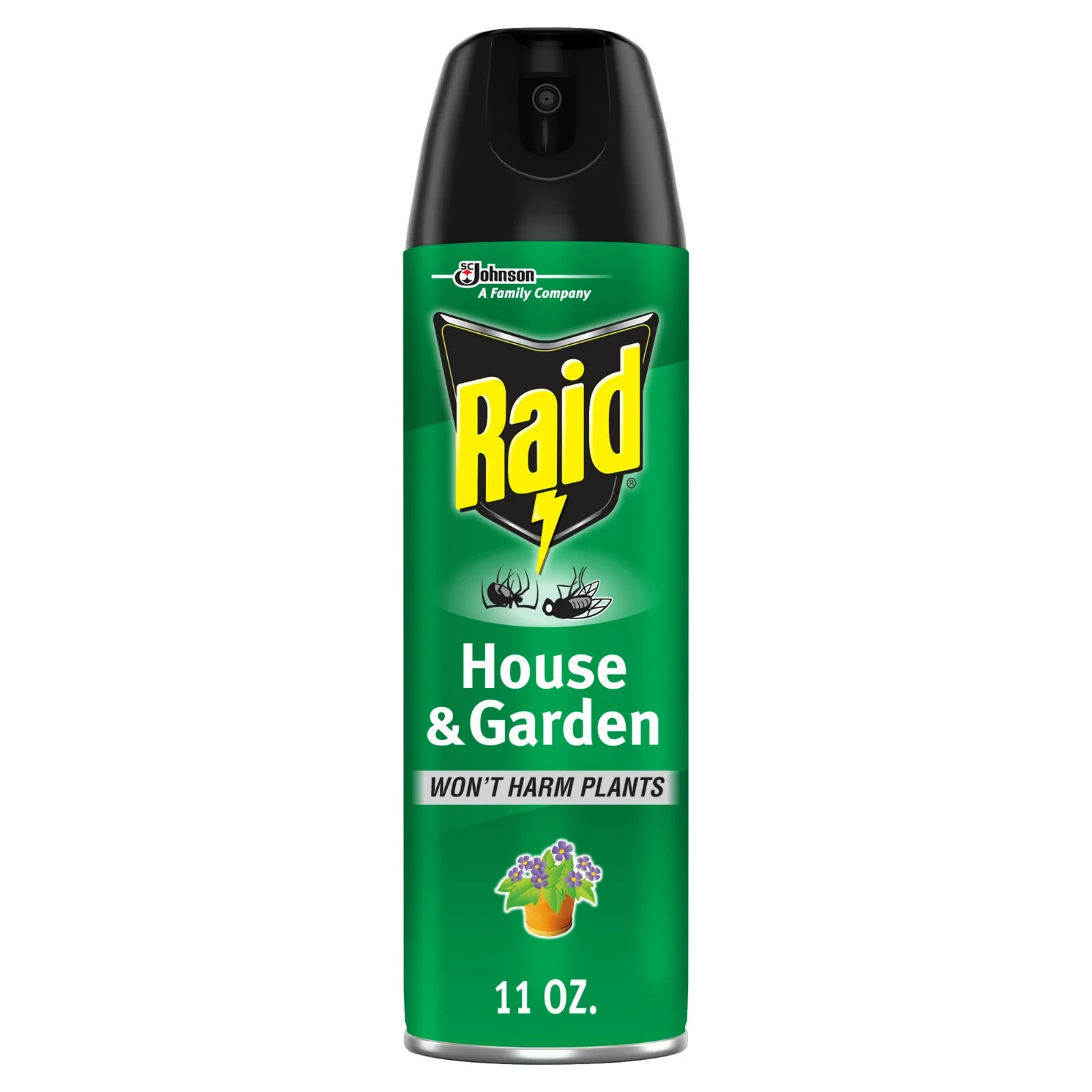 6 Pack Raid House & Garden Insect Killer Spray- In/Outdoor Plant-safe Size 11 oz