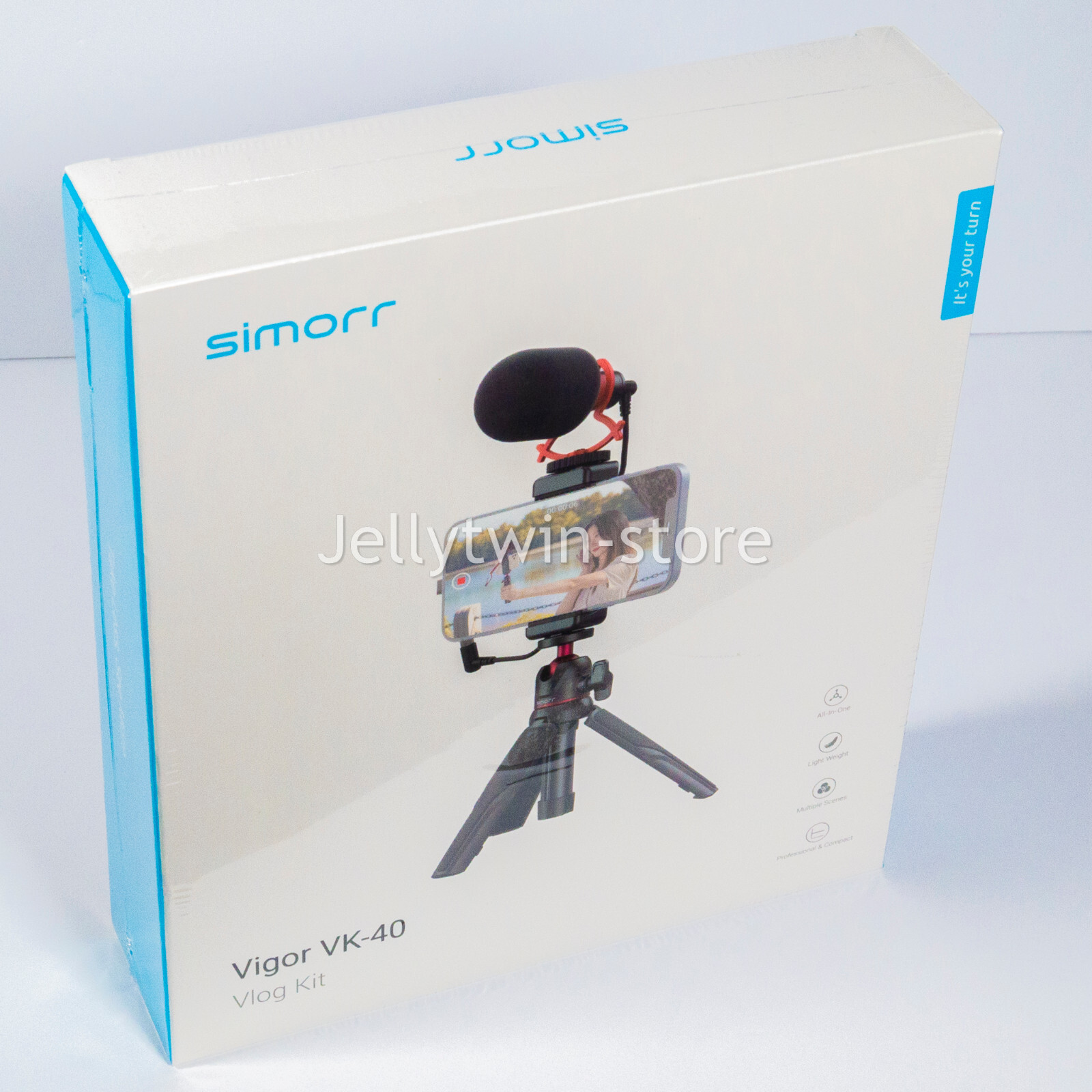 Vigor VT-10 Vlog Tripod 1 x Single-cold-shoe Phone Clip 1 x Microphone (3.5mm)