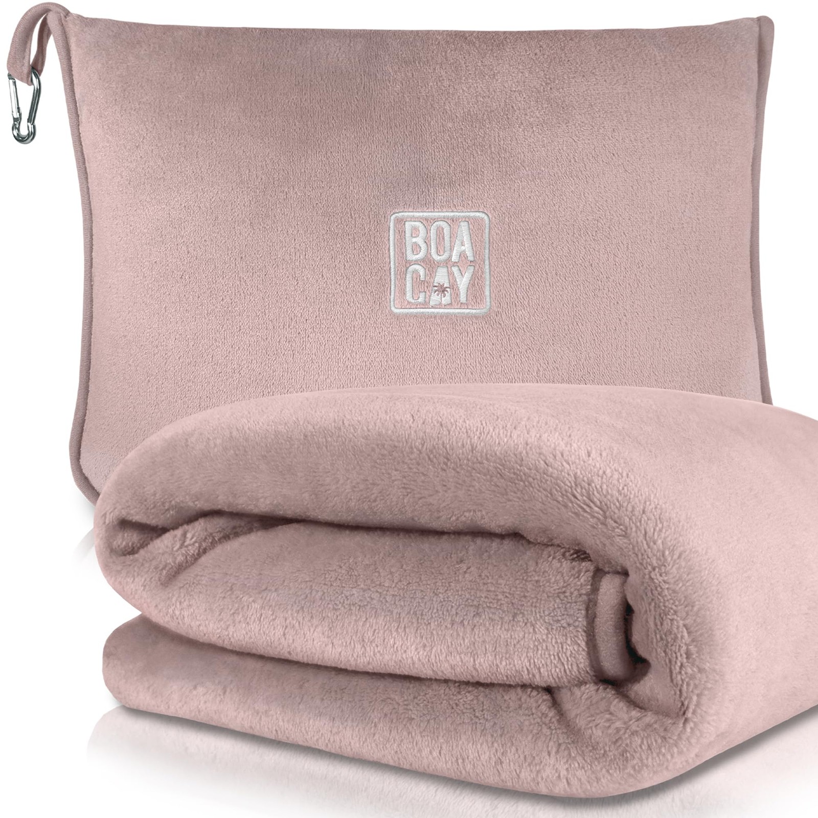 BOACAY Soft & Warm Travel Blanket for Airplane & Car - Long Single, Pink