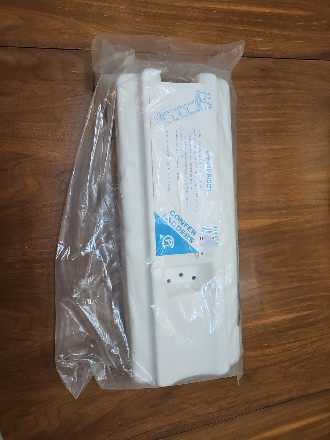 Confer Plastics Swimming Pool 3" Riser Above Ground In-Pool Ladder White #EB100