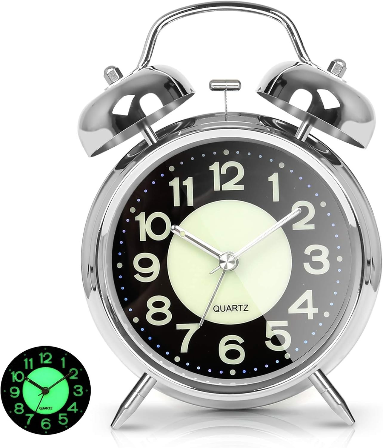 AYRELY Super Loud Alarm Clock for Heavy Sleepers Adults,Twin Bell Retro 4 Inch