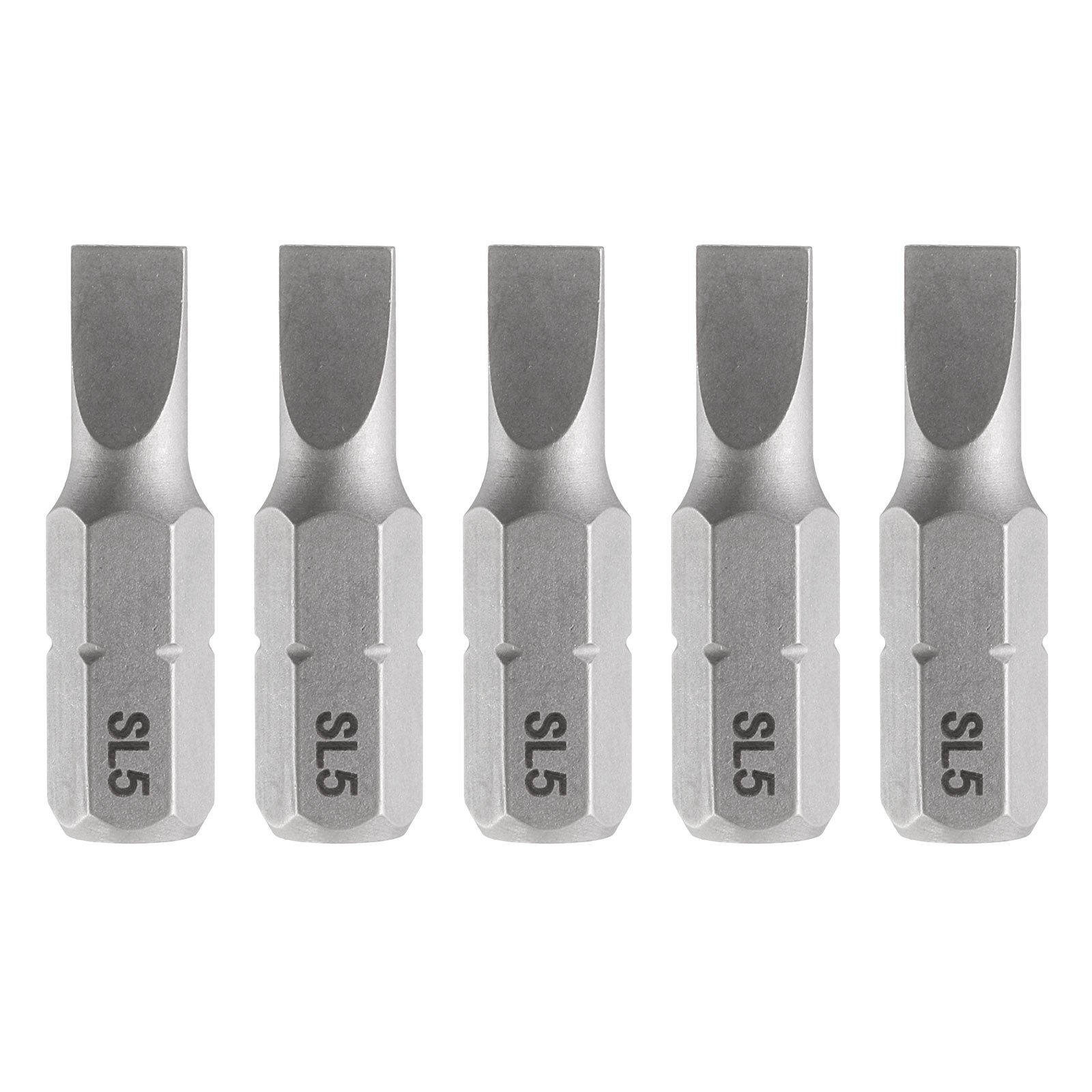 5Pcs SL5 Slotted Screwdriver Bit 1/4" Hex Shank 1" Long Driver Bit for Repairing