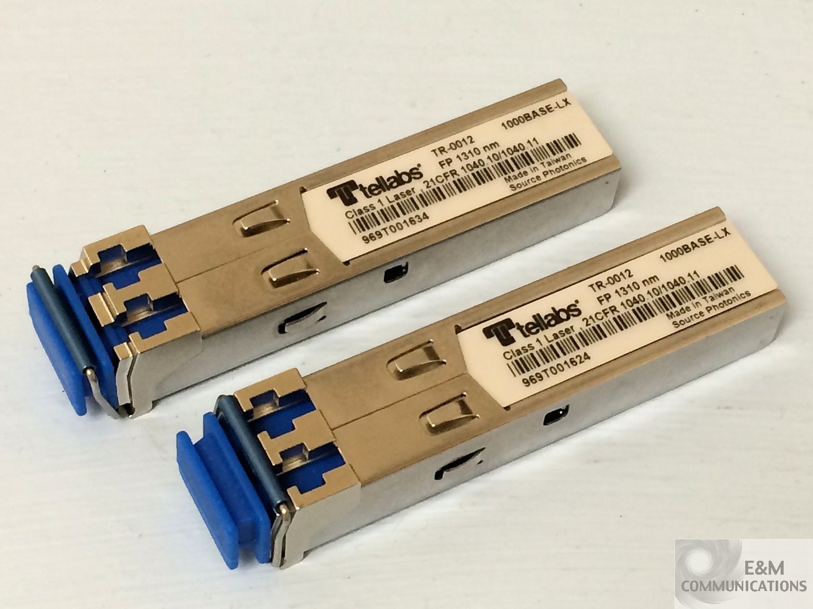 LOT OF 2 TR-0012 TELLABS 1000BASE-LX FP 1310NM 21CFR 1040.10/1040.11 SFPs