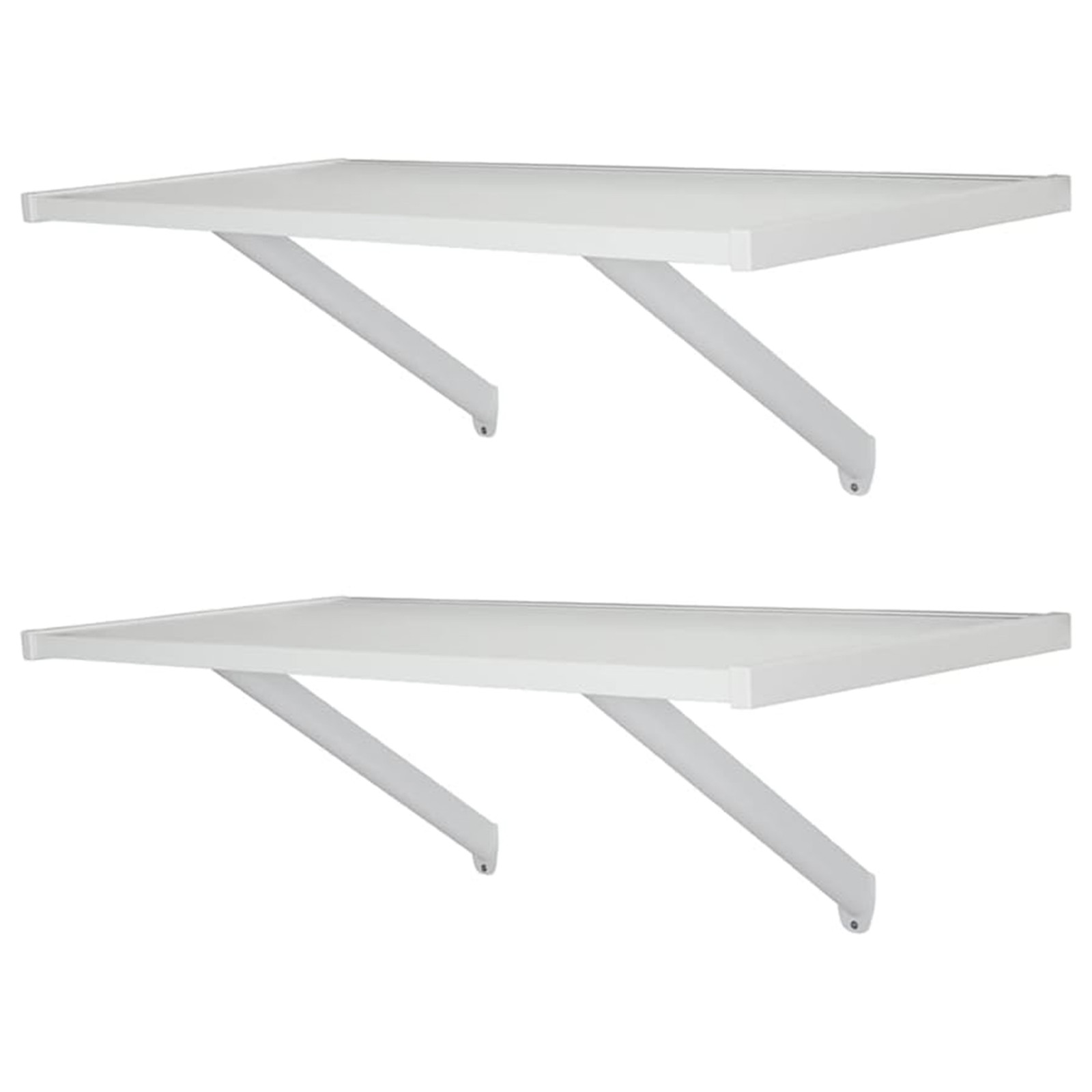 Rubbermaid 32" Premium Wood Wall Mounted Shelves Kit, 2 Tier Storage, White