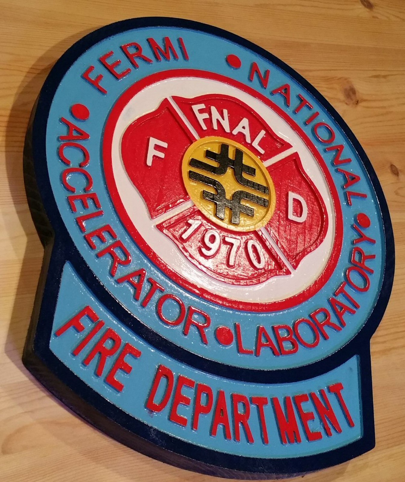 Fire Department Fermi 3D routed wood patch plaque sign Custom