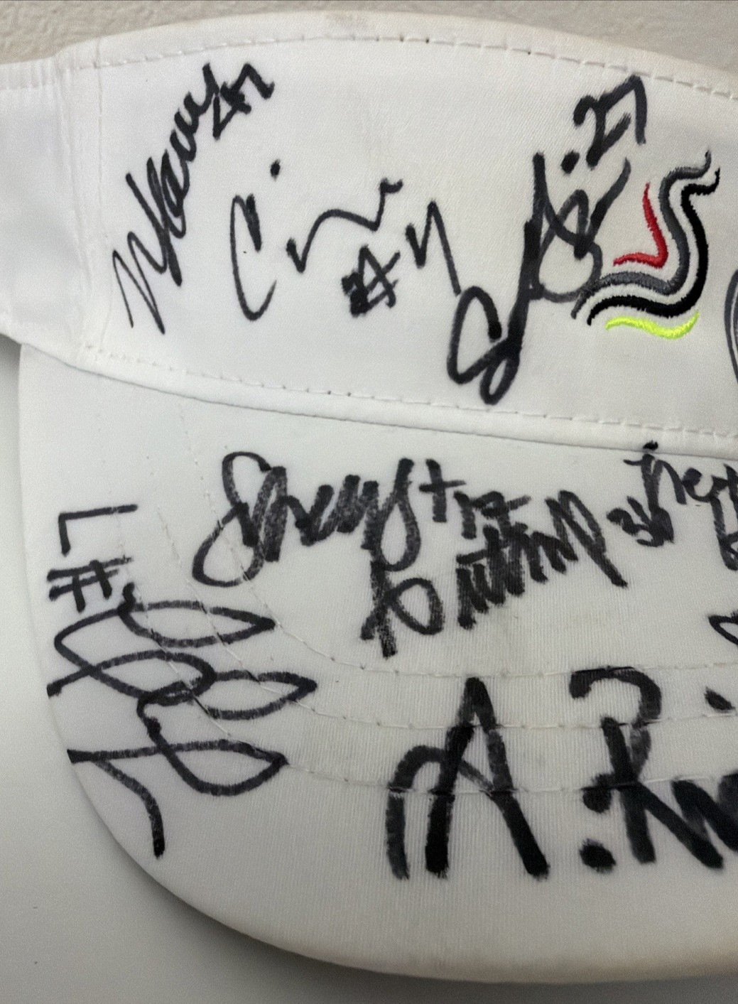 Evoshield White Golf Tennis Visor Hat Multi Signature Autographed Adjustable