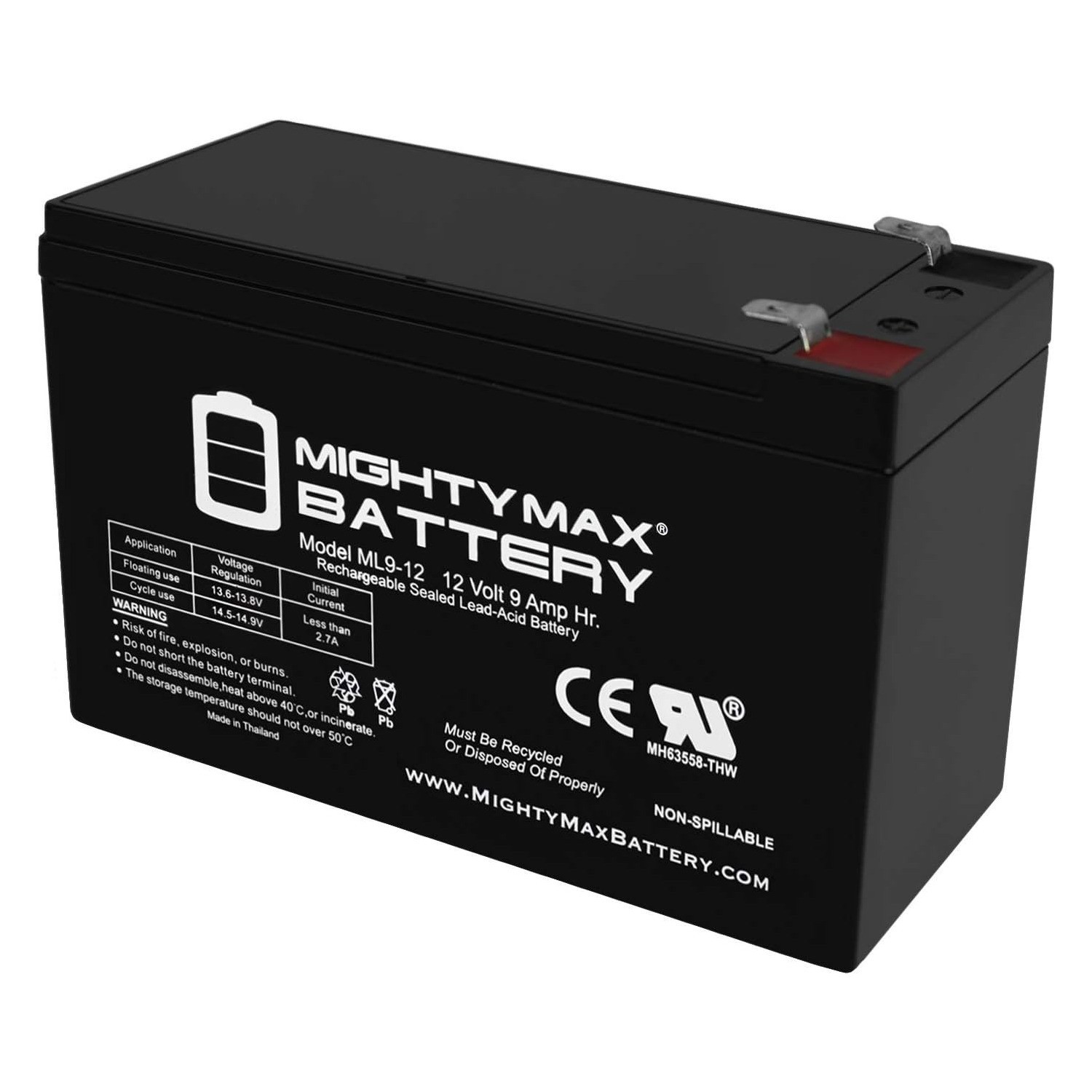 Mighty Max ML9-12 - 12V 9AH Computer Back Up Power Battery