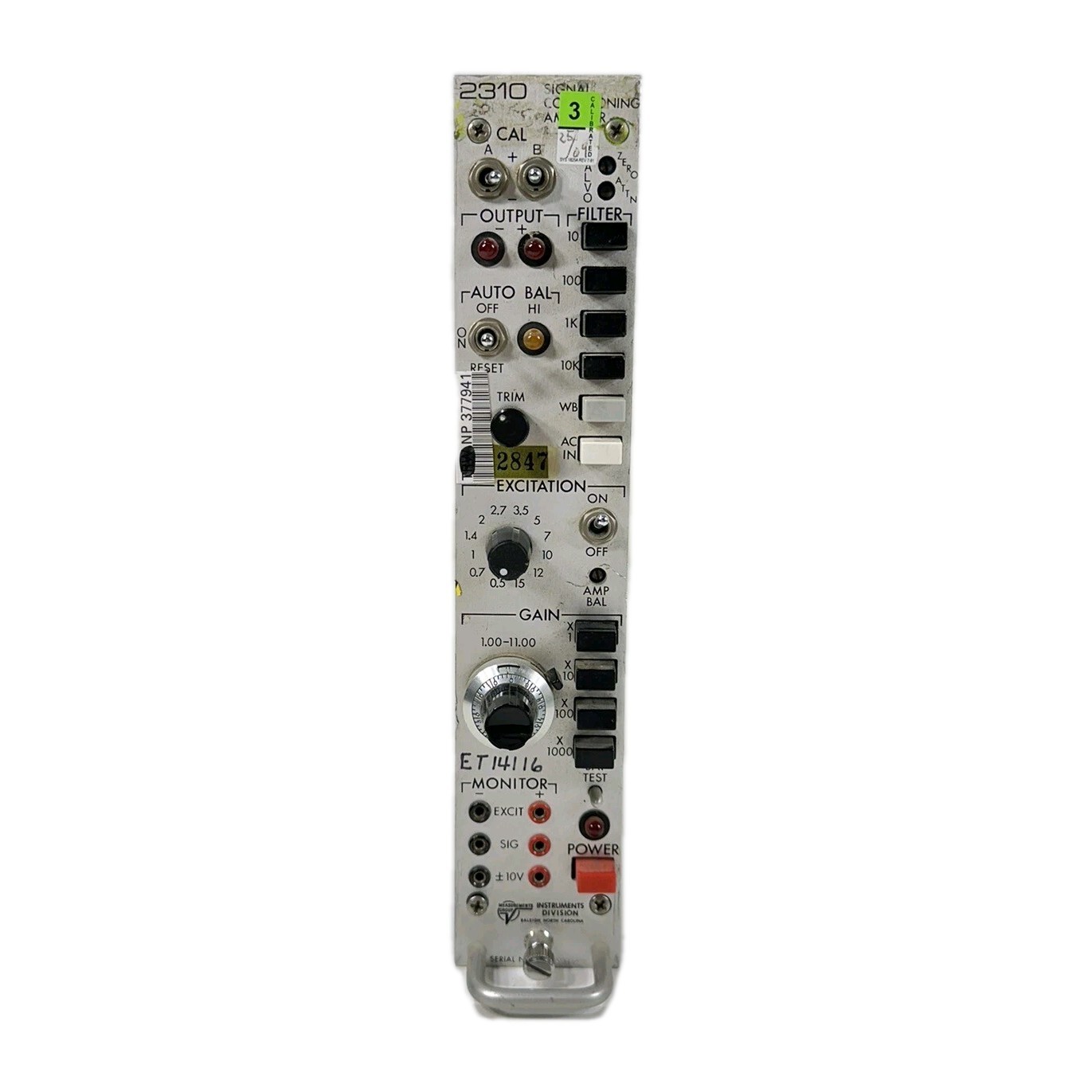 Vishay Measurements Group 2310 Signal Conditioning Amplifier Module #4 UNTESTED