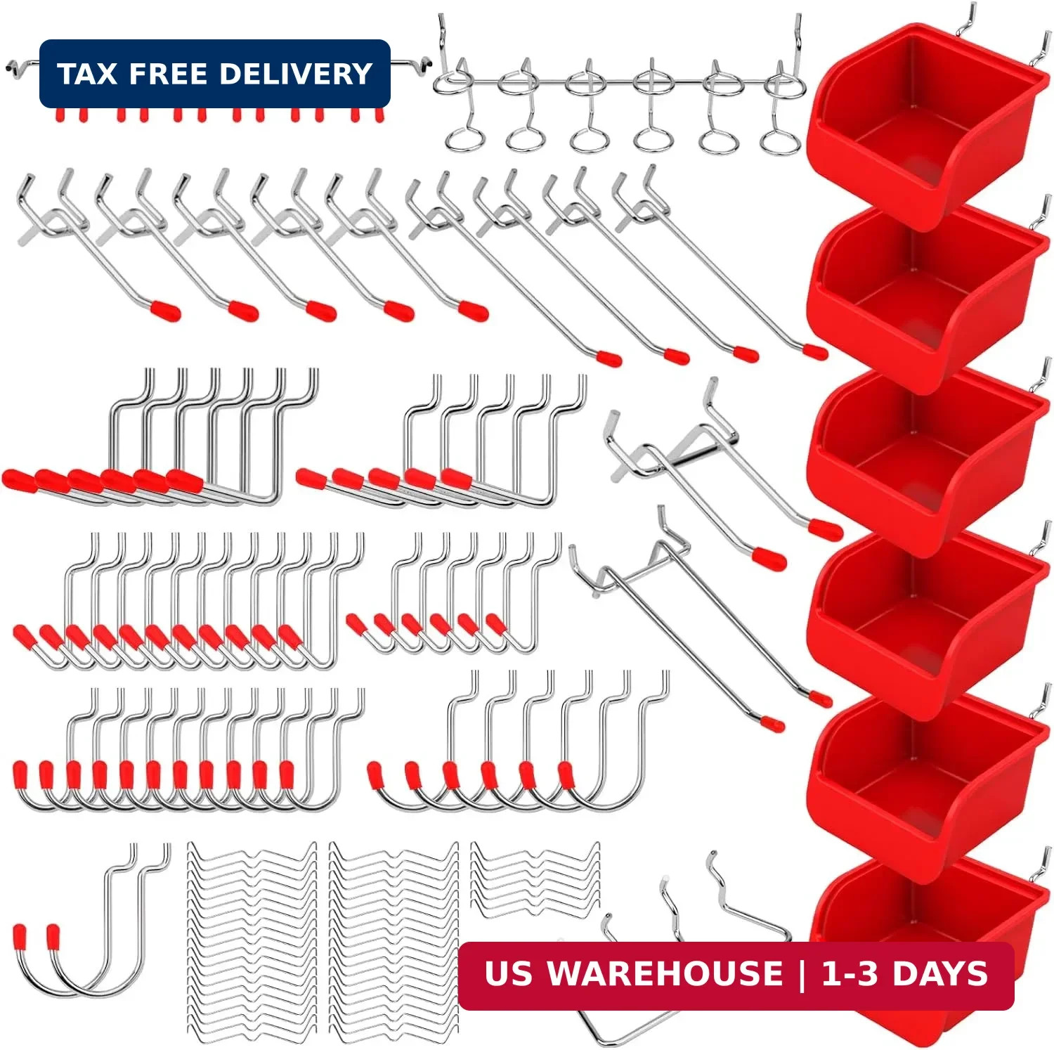 Ultimate 121-Piece Pegboard Hooks Set, Pegboard Accessories with Metal Hooks, Du