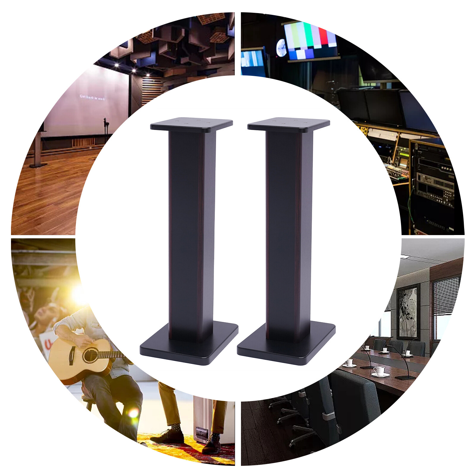 1 Pair Universal Wood Design Speaker Stands, Premium Surround Sound Home Theater