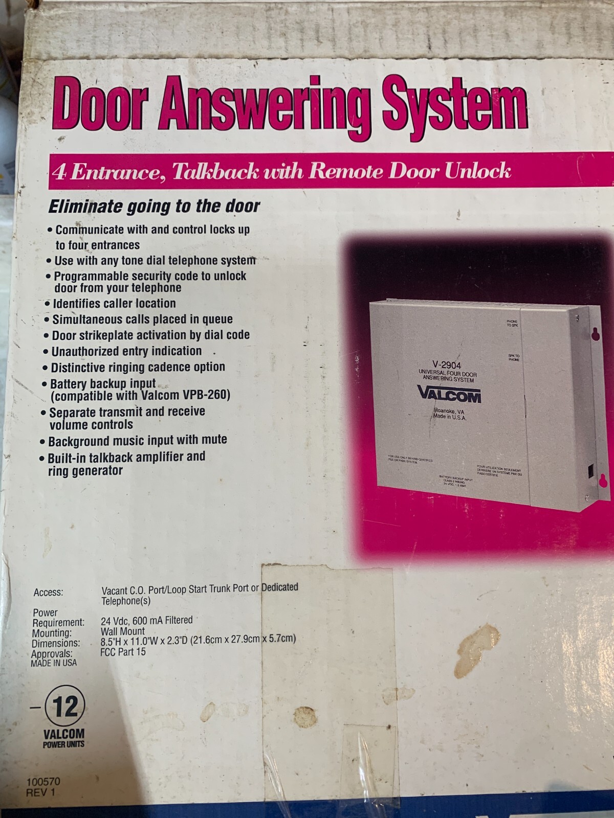 New Old Stock Lucent Valcom Universal Four Door Answering System V-2904