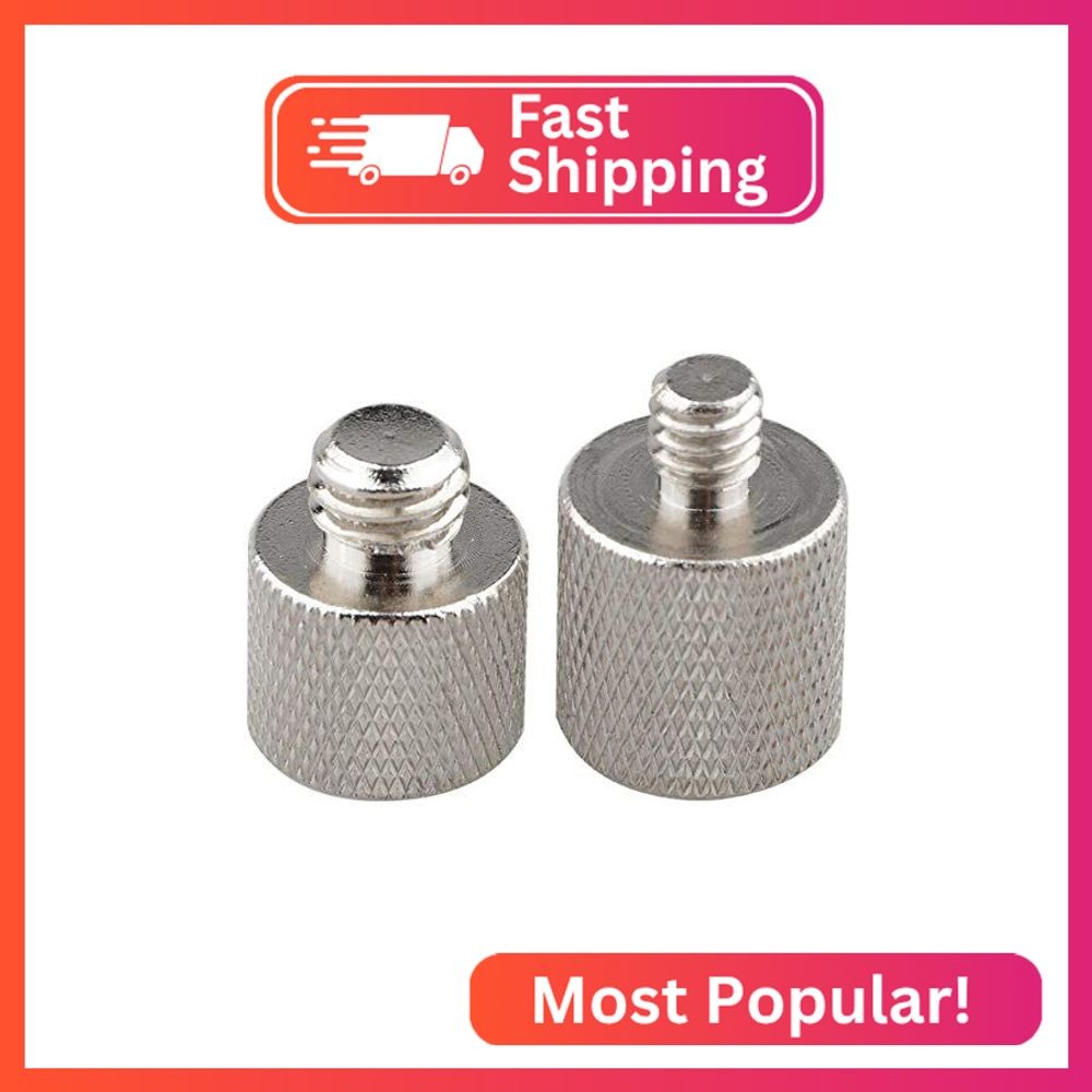 CAMVATE 1/4" Female to 3/8" Male & 3/8"-16 Female to 1/4"-20 Male Screw Adapter