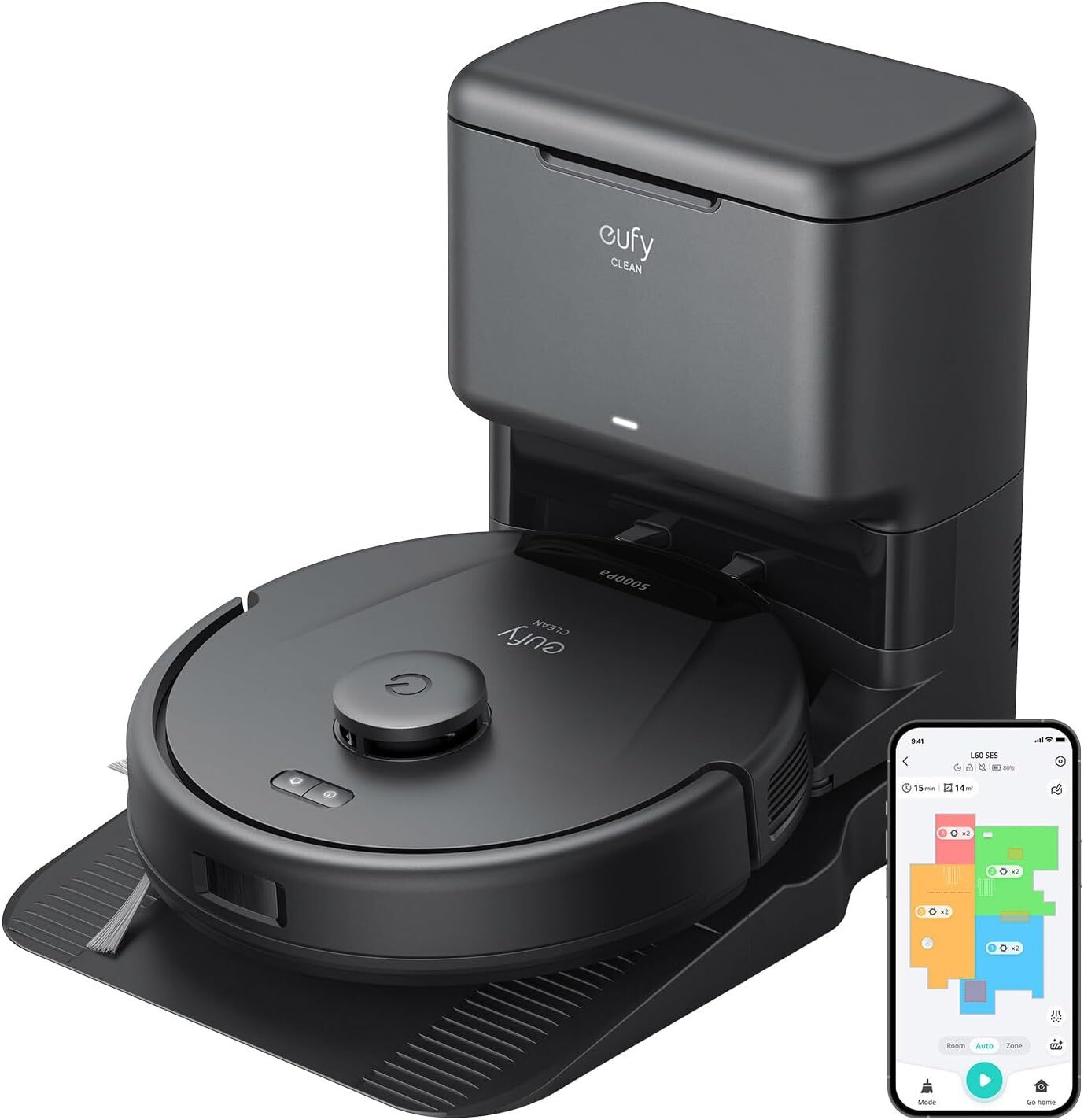eufy L60 Robot Vacuum,Self Empty Station,Hair Detangling-Certified Refurbished
