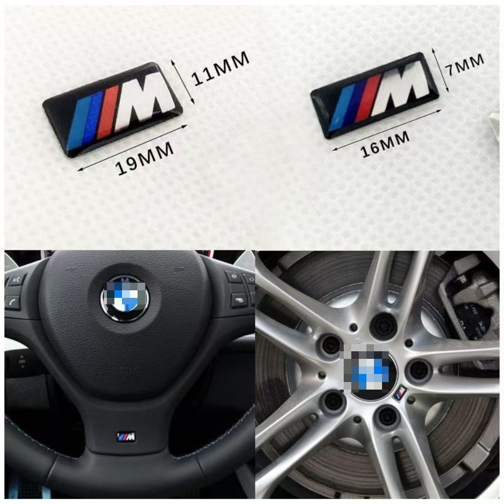 10PCS For BMW M WHEEL STICKER 17x9mm 19x11mm 16x7mm 3D Sticker Set